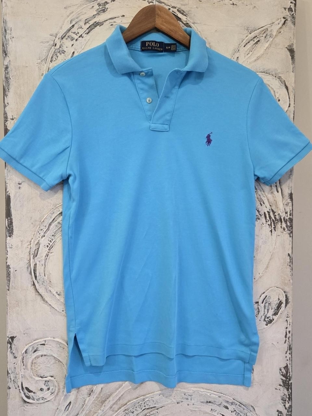 Ralph Lauren Men's Polo in Bright Aqua with Purple Pony
